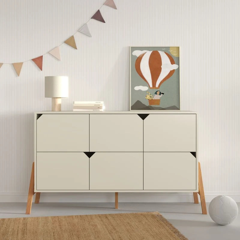 Bellamy Kommode mit 6 Schubladen Lotta, creme