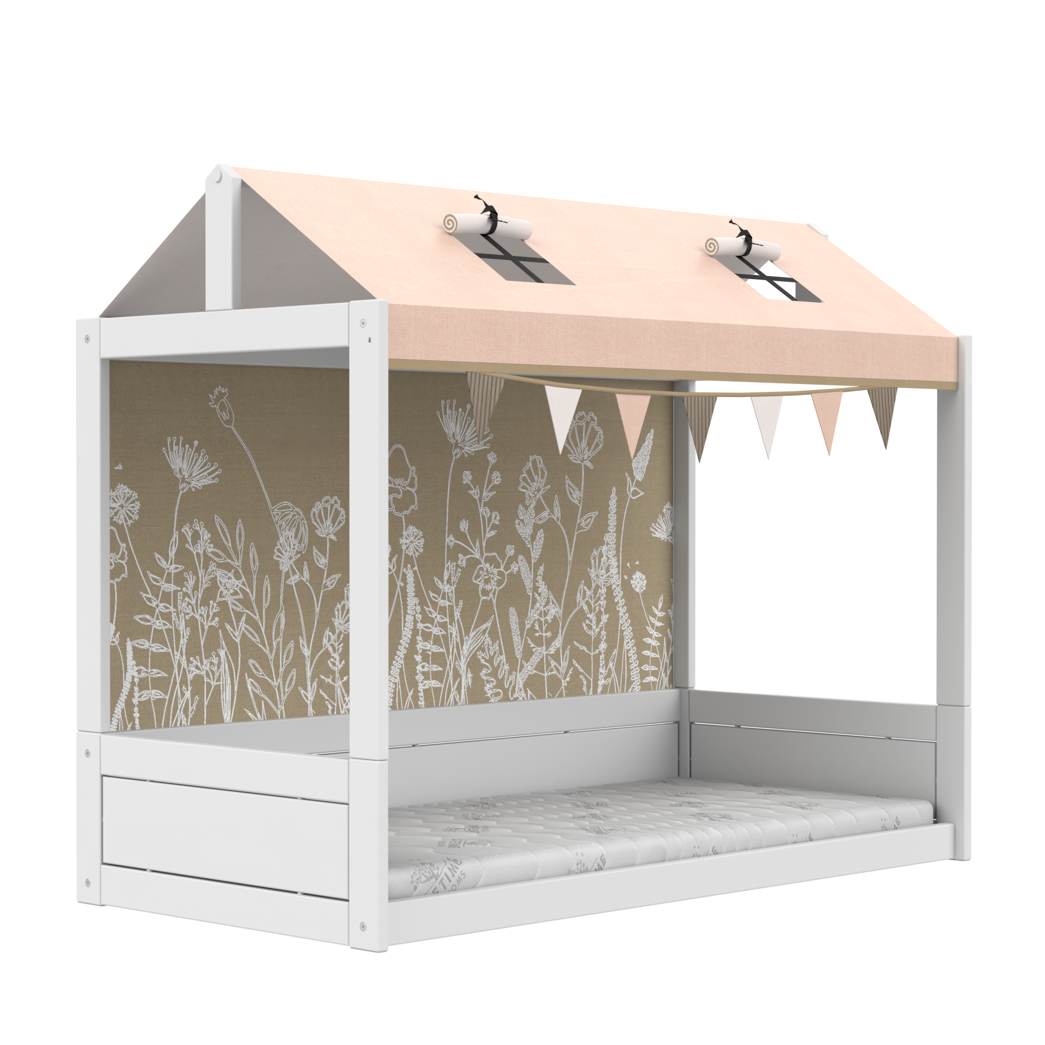 Lifetime Montessori Bett mit Dachkonstruktion 90 x 200 cm