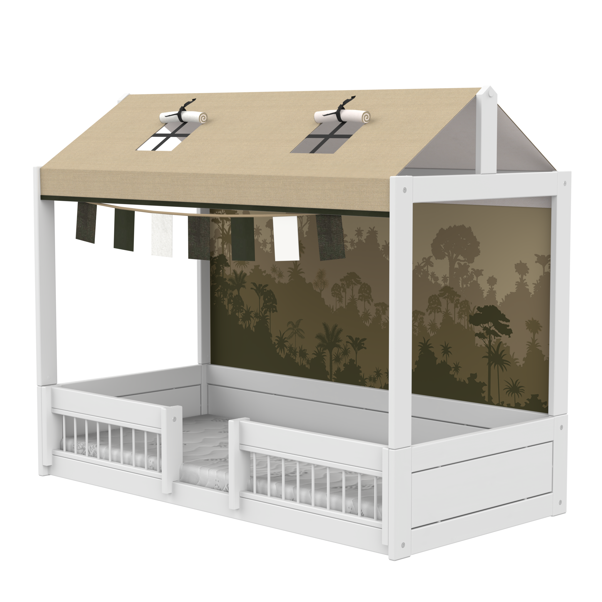 Lifetime Montessori Bett mit Dachkonstruktion & Bettfronten 90 x 200 cm