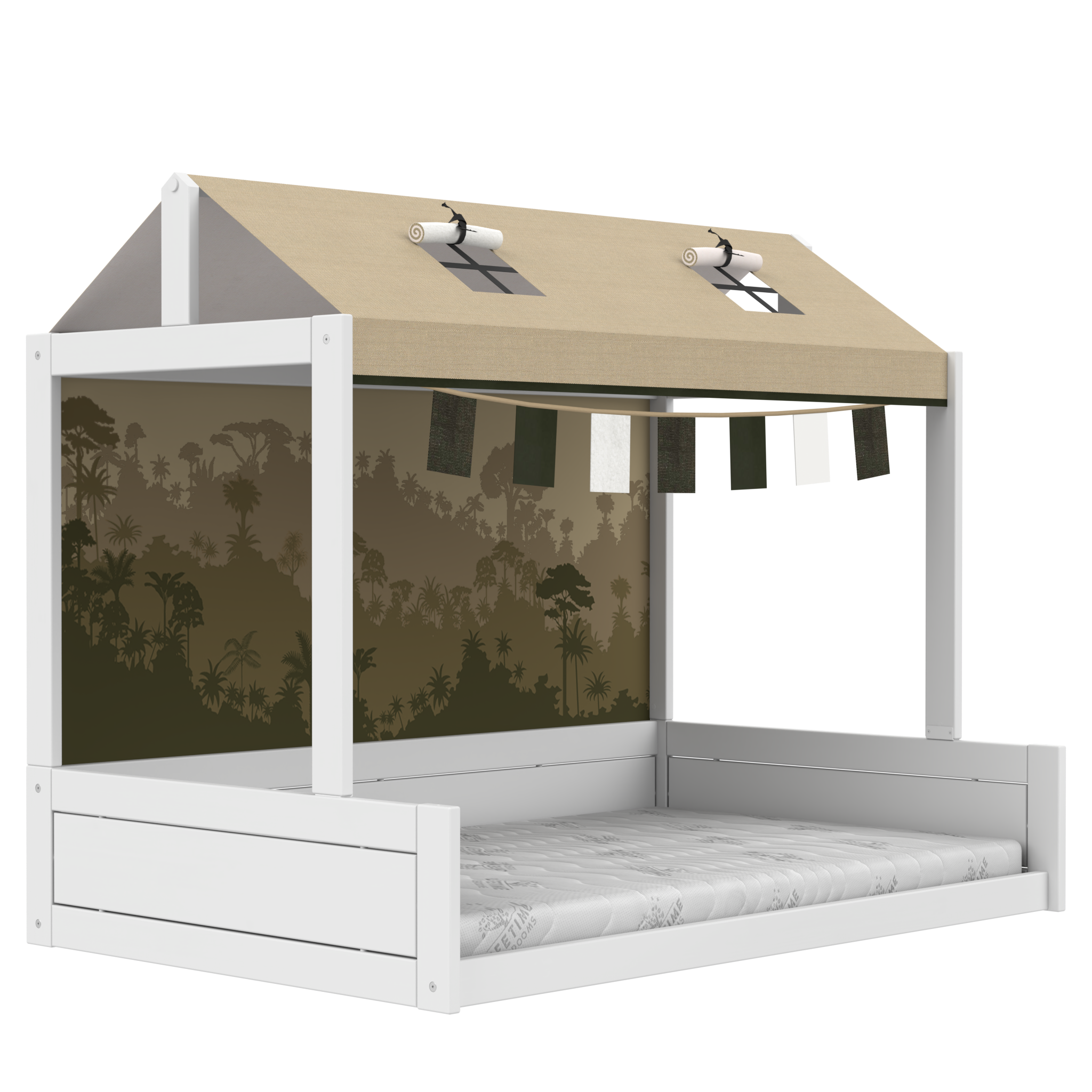 Lifetime Montessori Bett mit Dachkonstruktion 120 x 200 cm