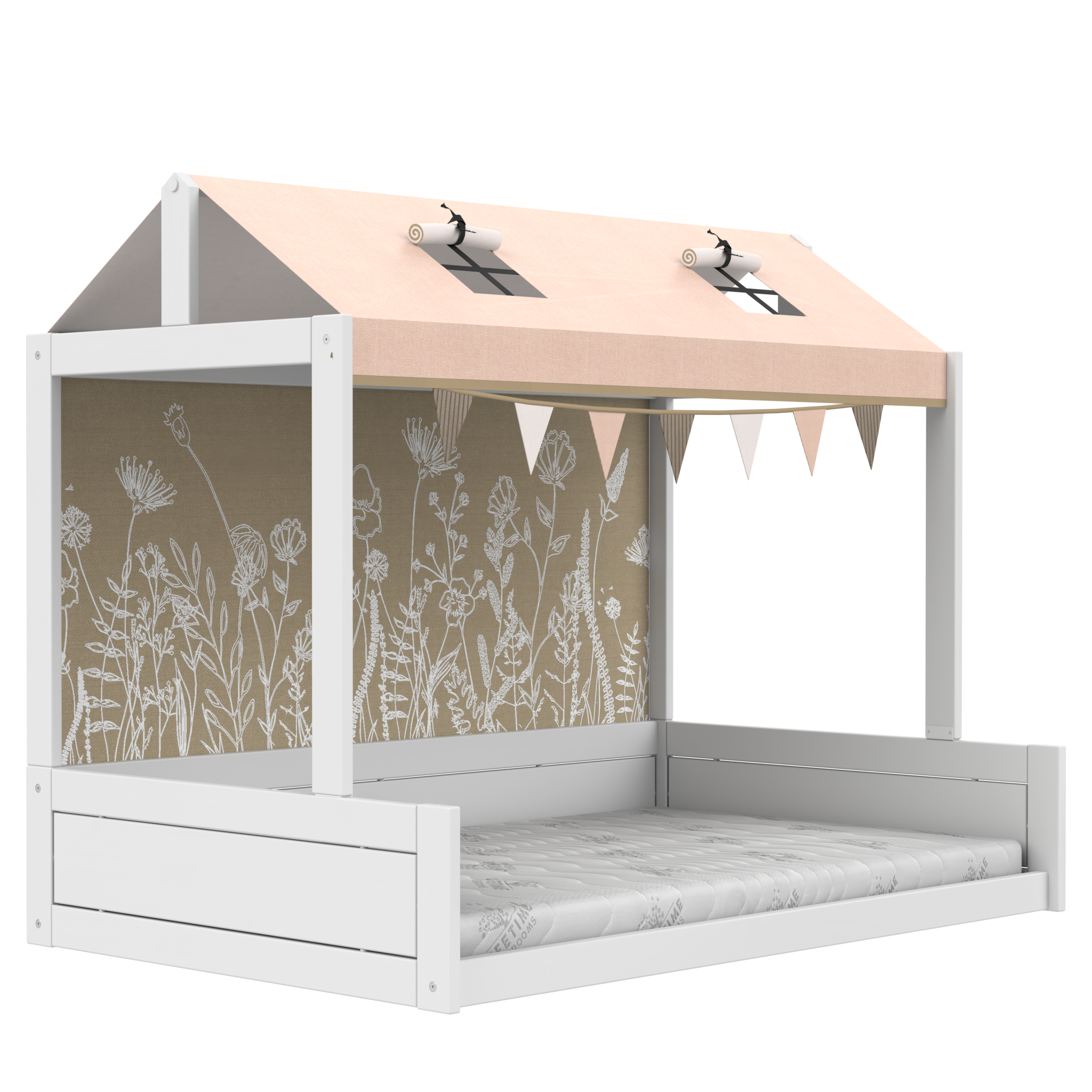 Lifetime Montessori Bett mit Dachkonstruktion 120 x 200 cm