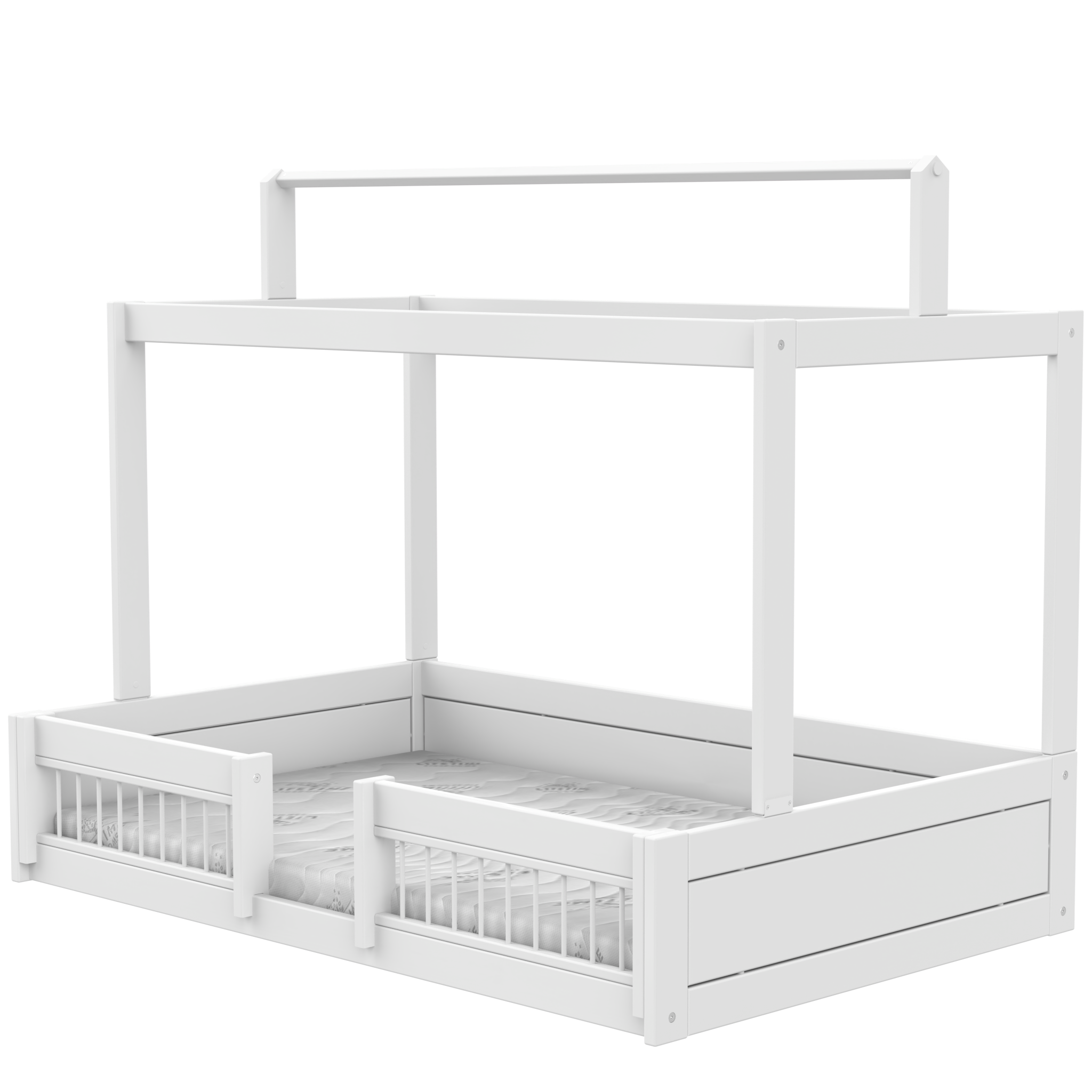 Lifetime Montessori Bett mit Dachkonstruktion & Bettfronten 120 x 200 cm
