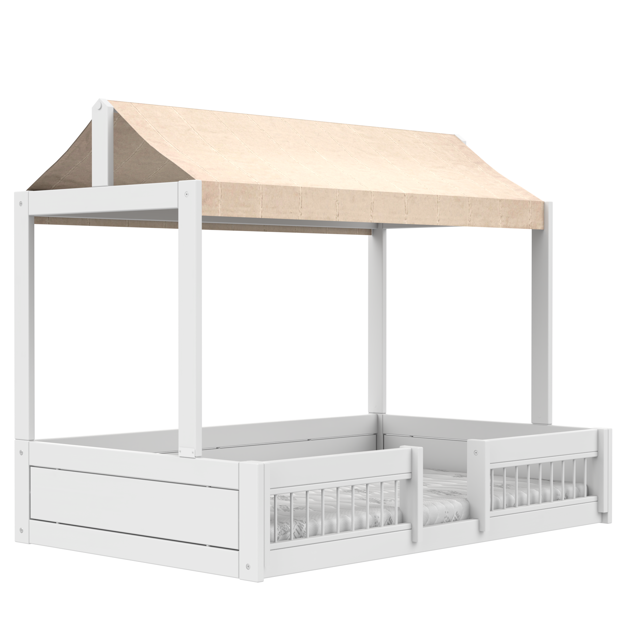 Lifetime Montessori Bett mit Dachkonstruktion & Bettfronten 120 x 200 cm