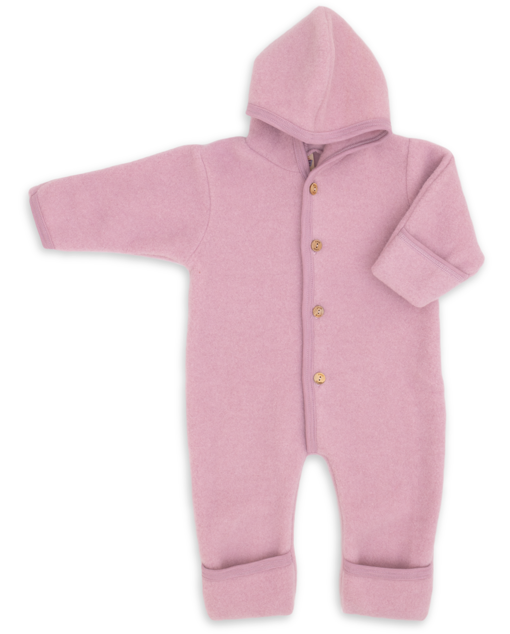 Engel Woll-Overall mit Holzknöpfen, rosenholz melange