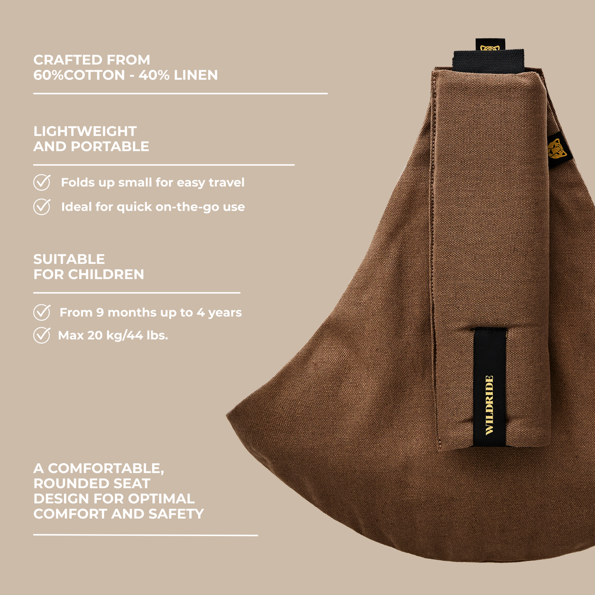 Wildride Kleinkindtrage Brown Linen