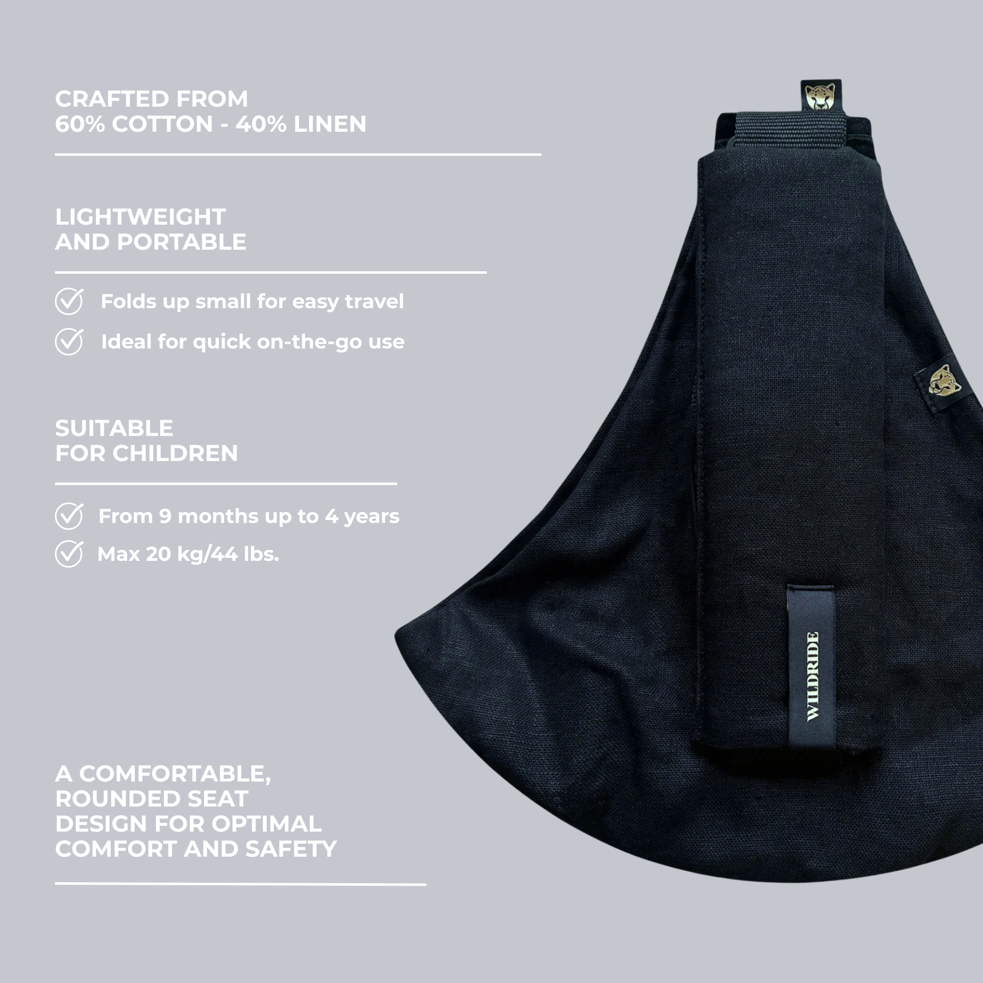 Wildride Kleinkindtrage Black Linen