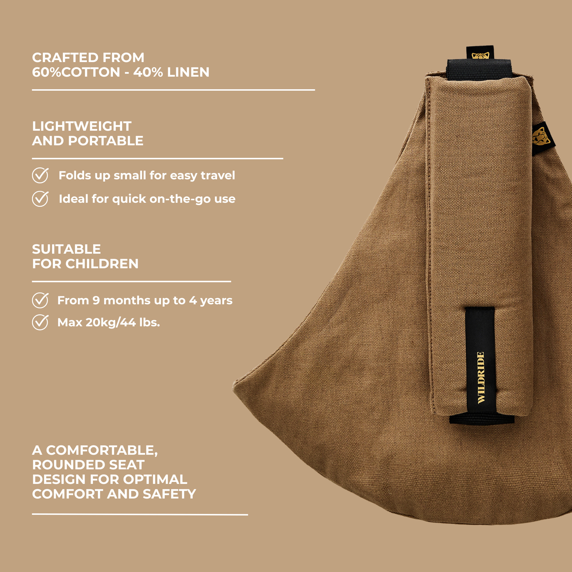 Wildride Kleinkindtrage Camel Linen
