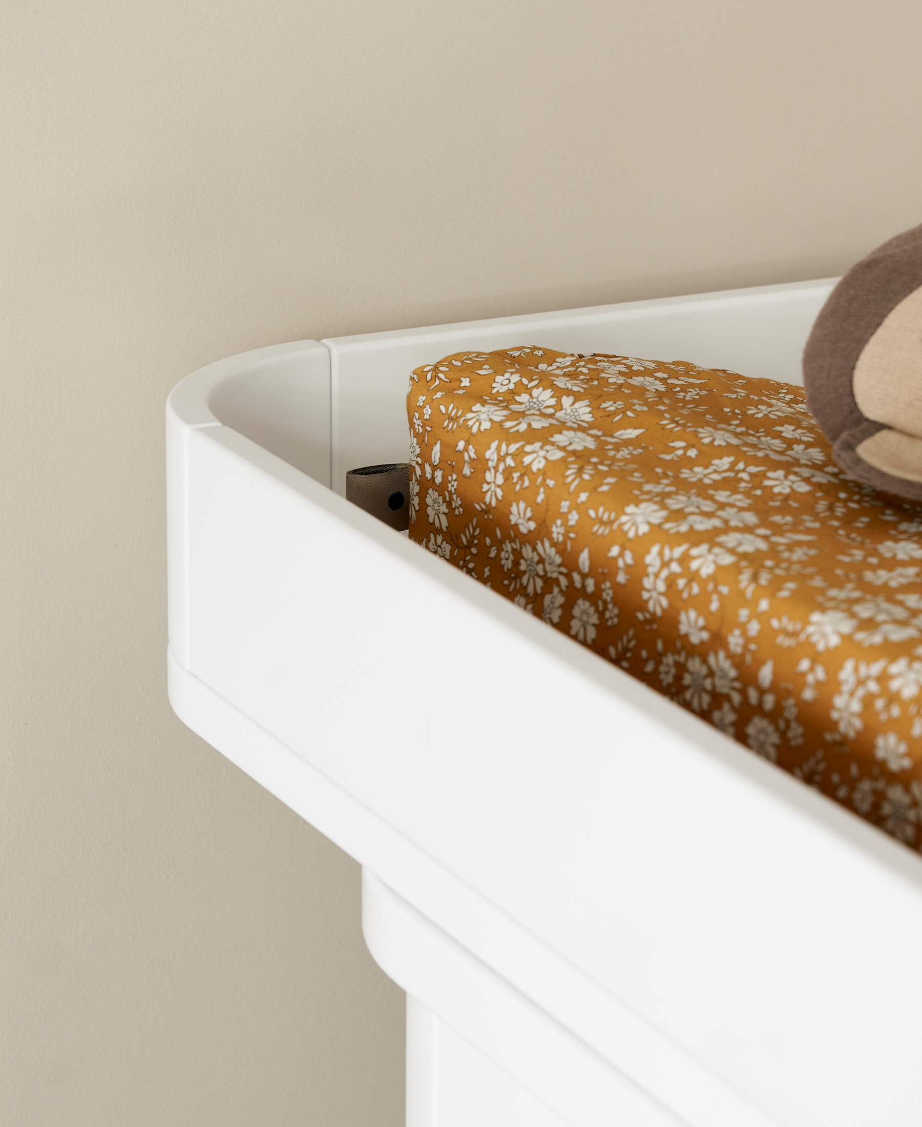 Oliver Furniture Wood Wickelkommode, 3 Schubladen, weiß/Eiche