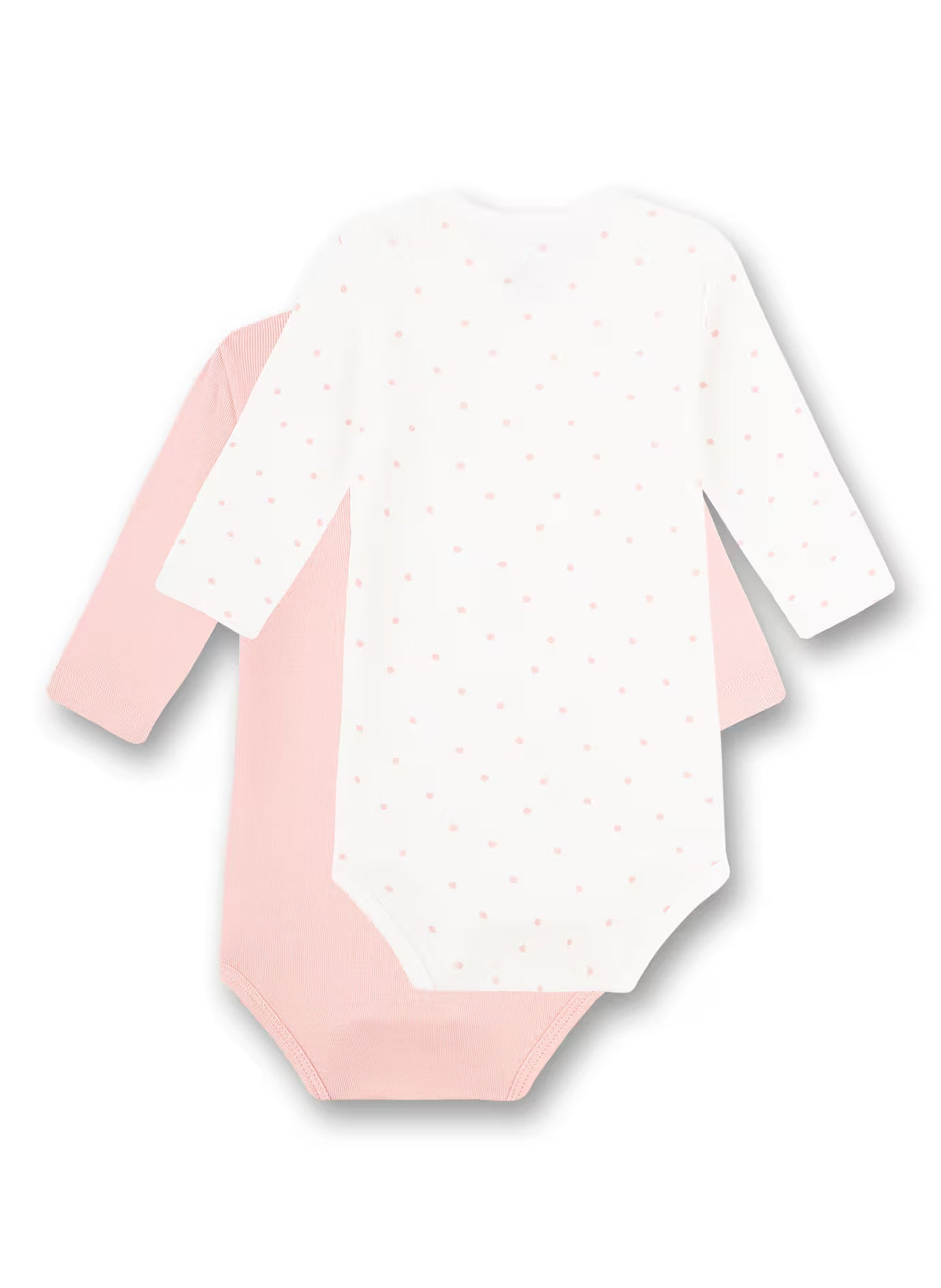 Sanetta Langarm-Body 2er-Pack, rosa/weiß