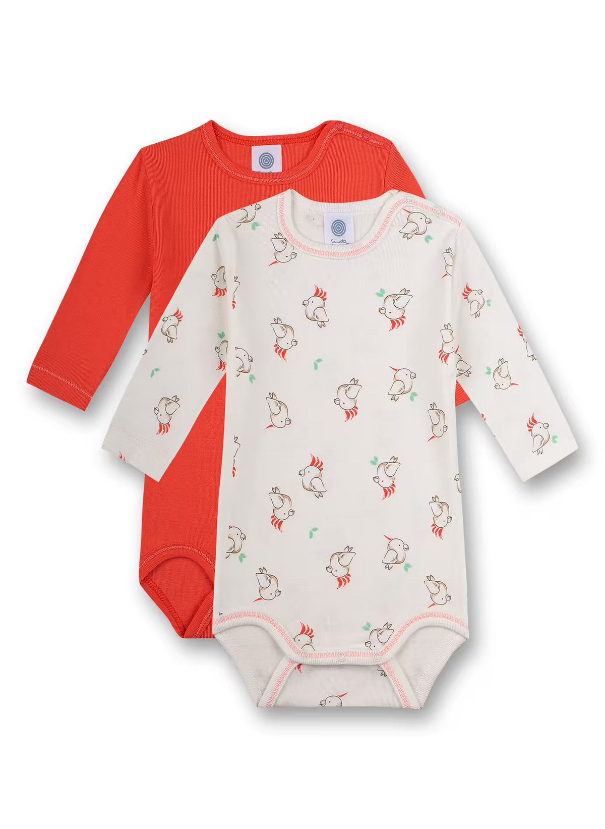 Sanetta Langarm-Body 2er-Pack, Kakadus