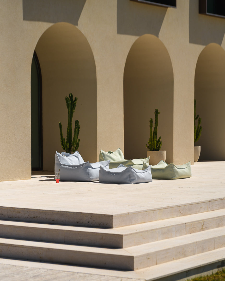 Wigiwama Outdoor Set - Sitzsack & Ottomane, Azure