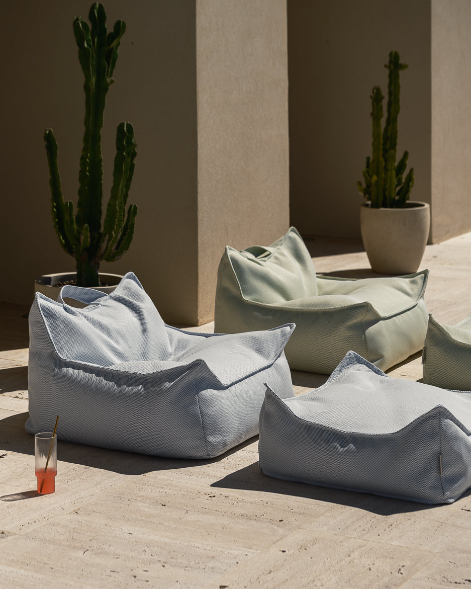 Wigiwama Outdoor Set - Sitzsack & Ottomane, Azure