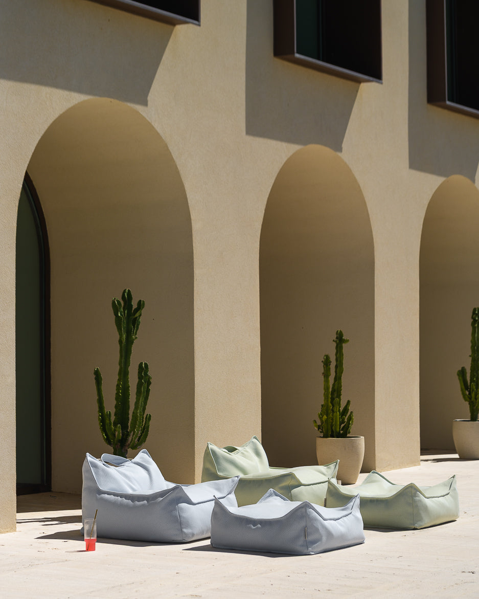 Wigiwama Outdoor Set - Sitzsack & Ottomane, Azure