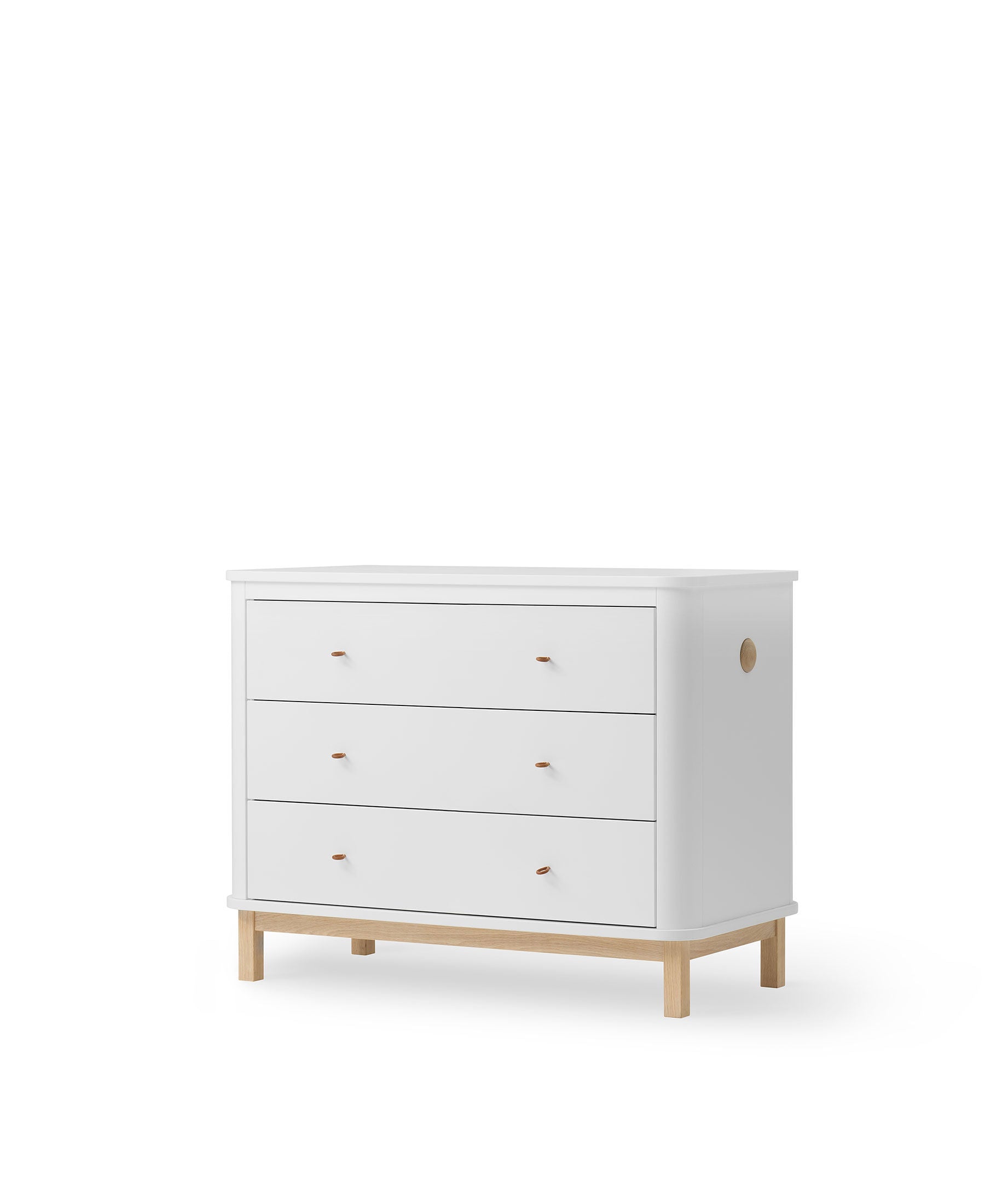 Oliver Furniture Wood Kommode mit 3 Schubladen, weiß/Eiche