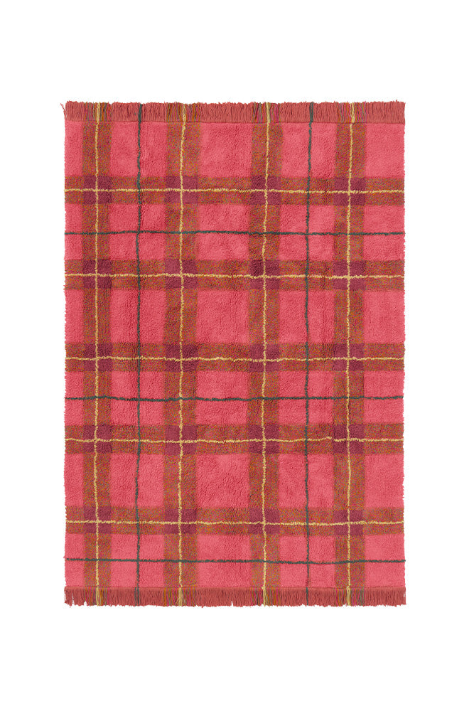 Lorena Canals waschbarer Teppich Tartan, Vintage Red