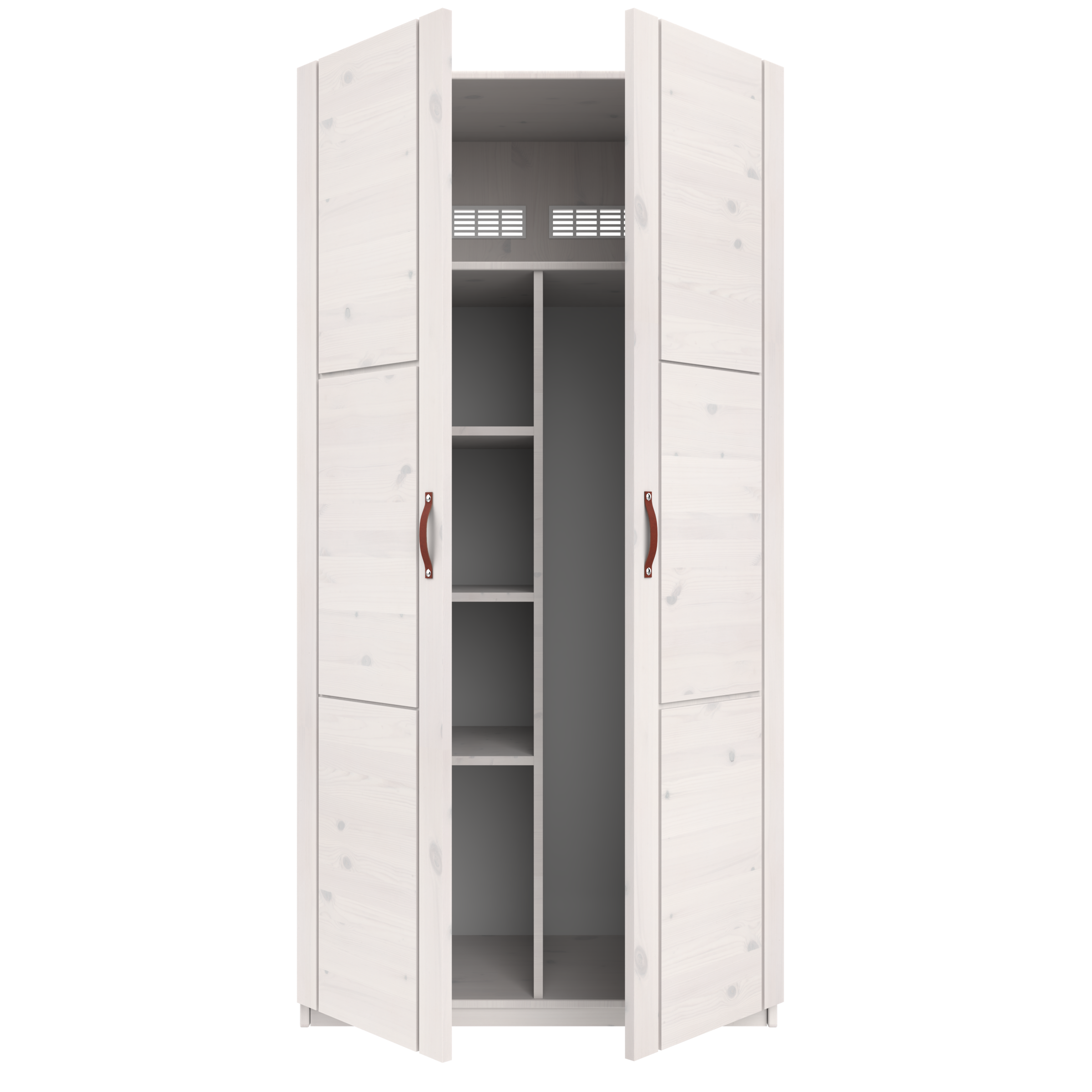 Lifetime Kleiderschrank mit 2 Türen, Regalen und Kleiderstange, 100 cm