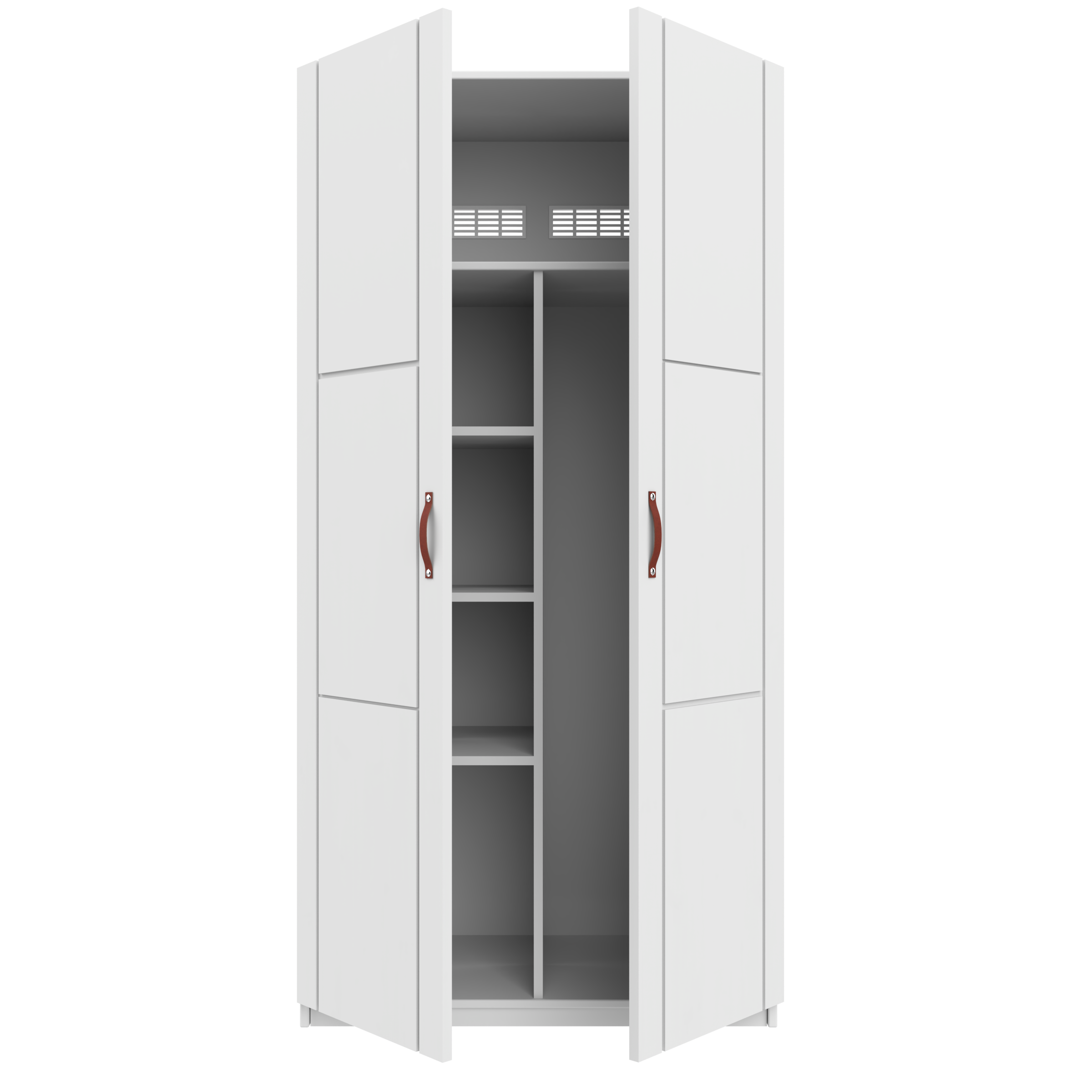 Lifetime Kleiderschrank mit 2 Türen, Regalen und Kleiderstange, 100 cm