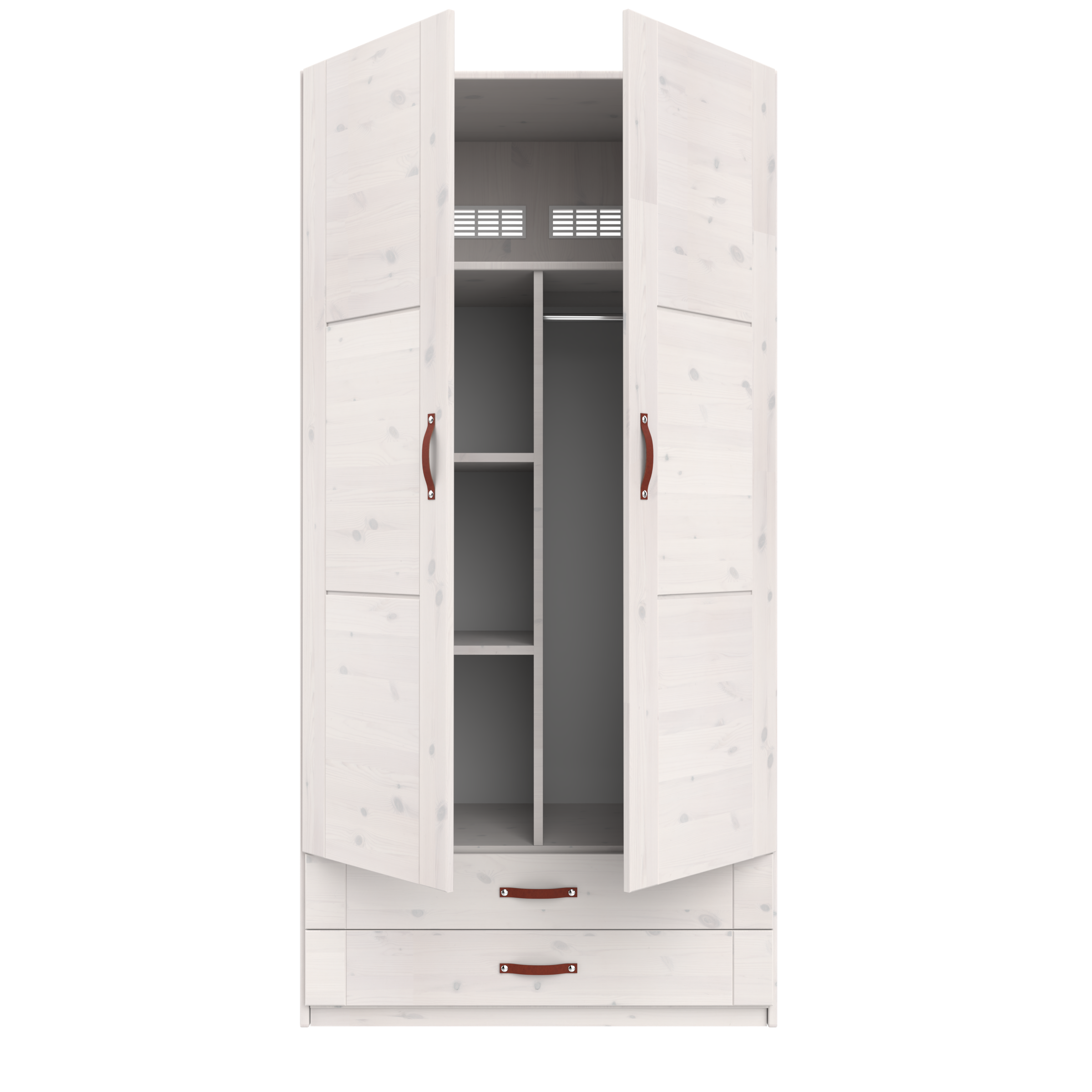 Lifetime Kleiderschrank mit 2 Türen, Regalen und Schubladen, 100 cm