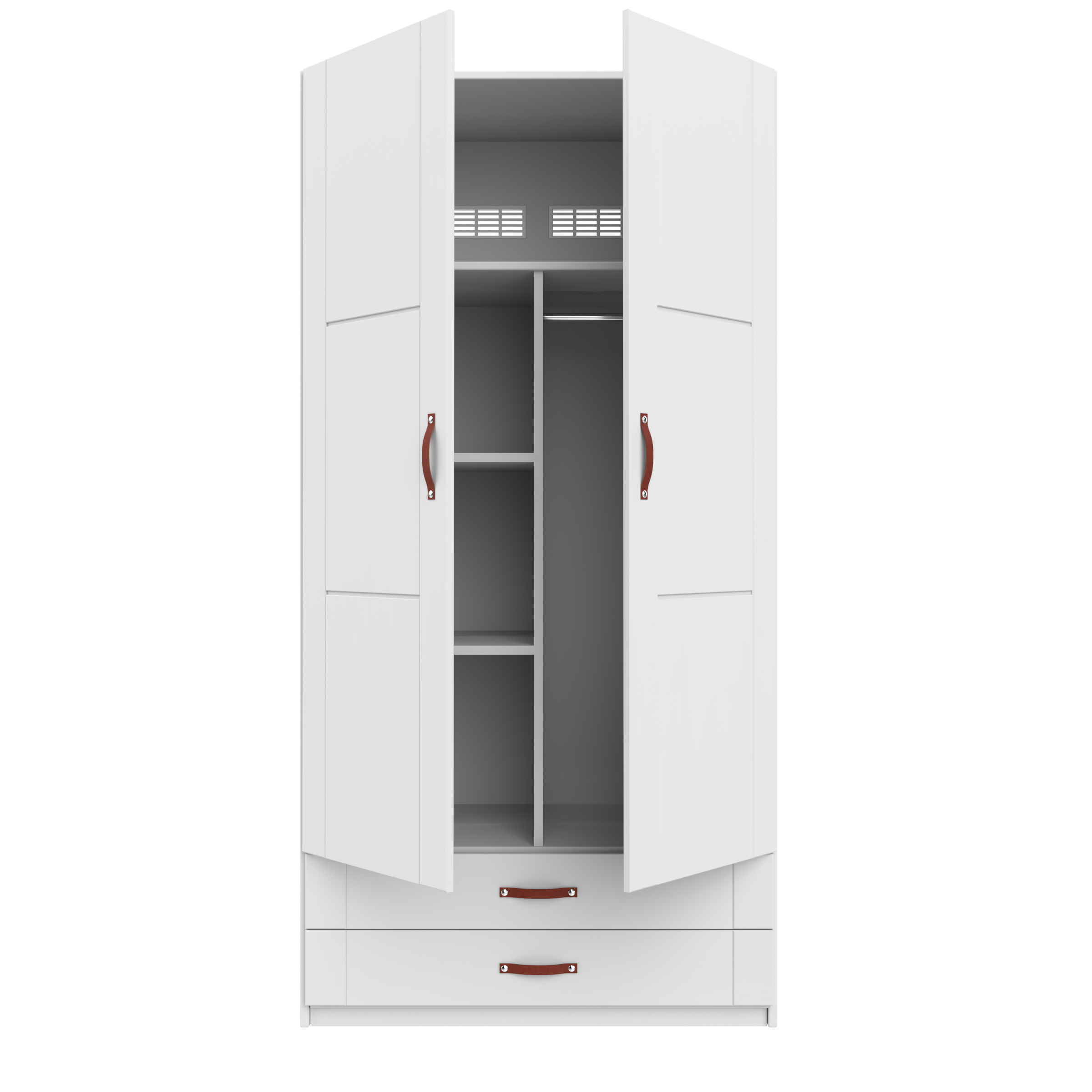 Lifetime Kleiderschrank mit 2 Türen, Regalen und Schubladen, 100 cm