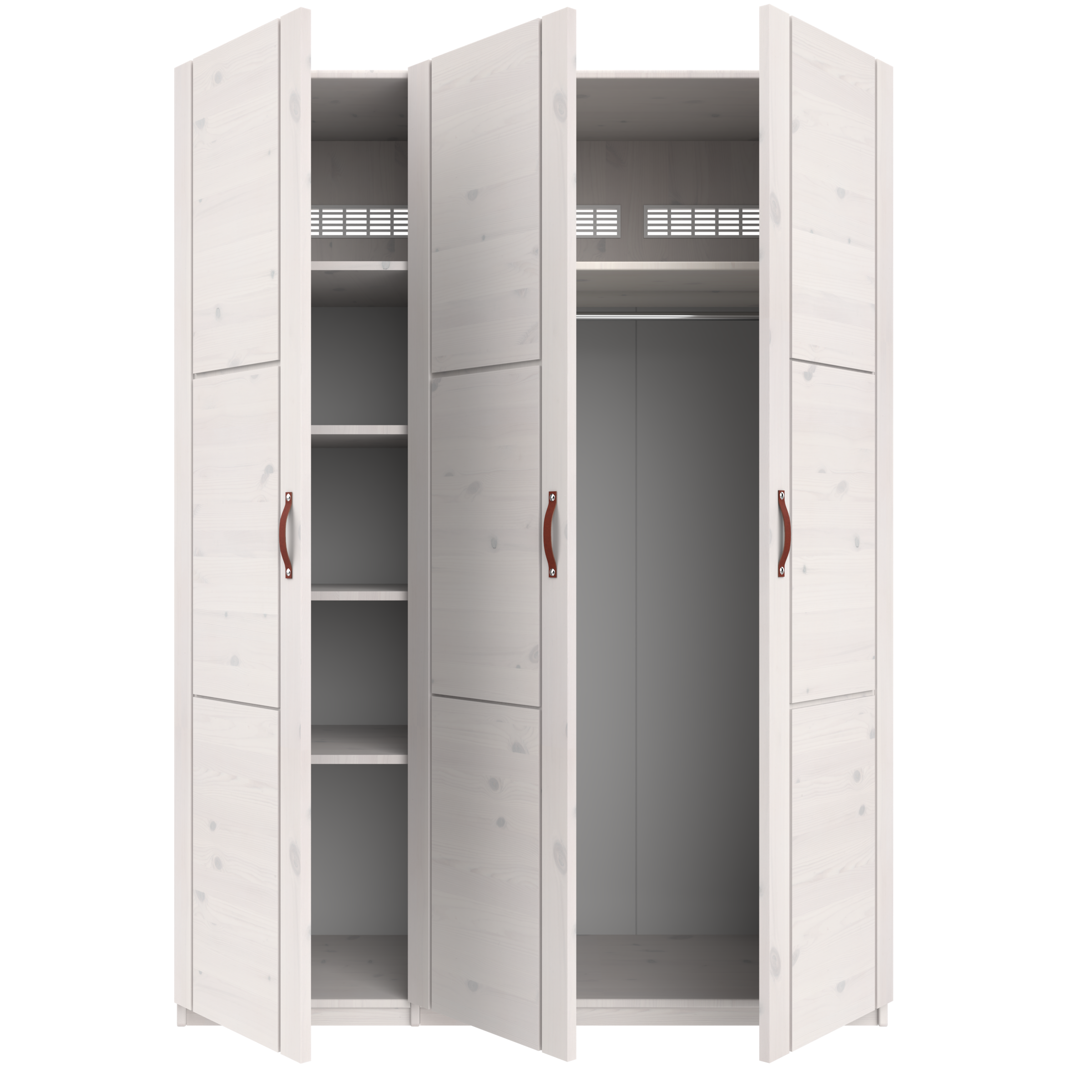Lifetime Kleiderschrank mit 3 Türen, Einlegeböden und Kleiderstange, 150 cm