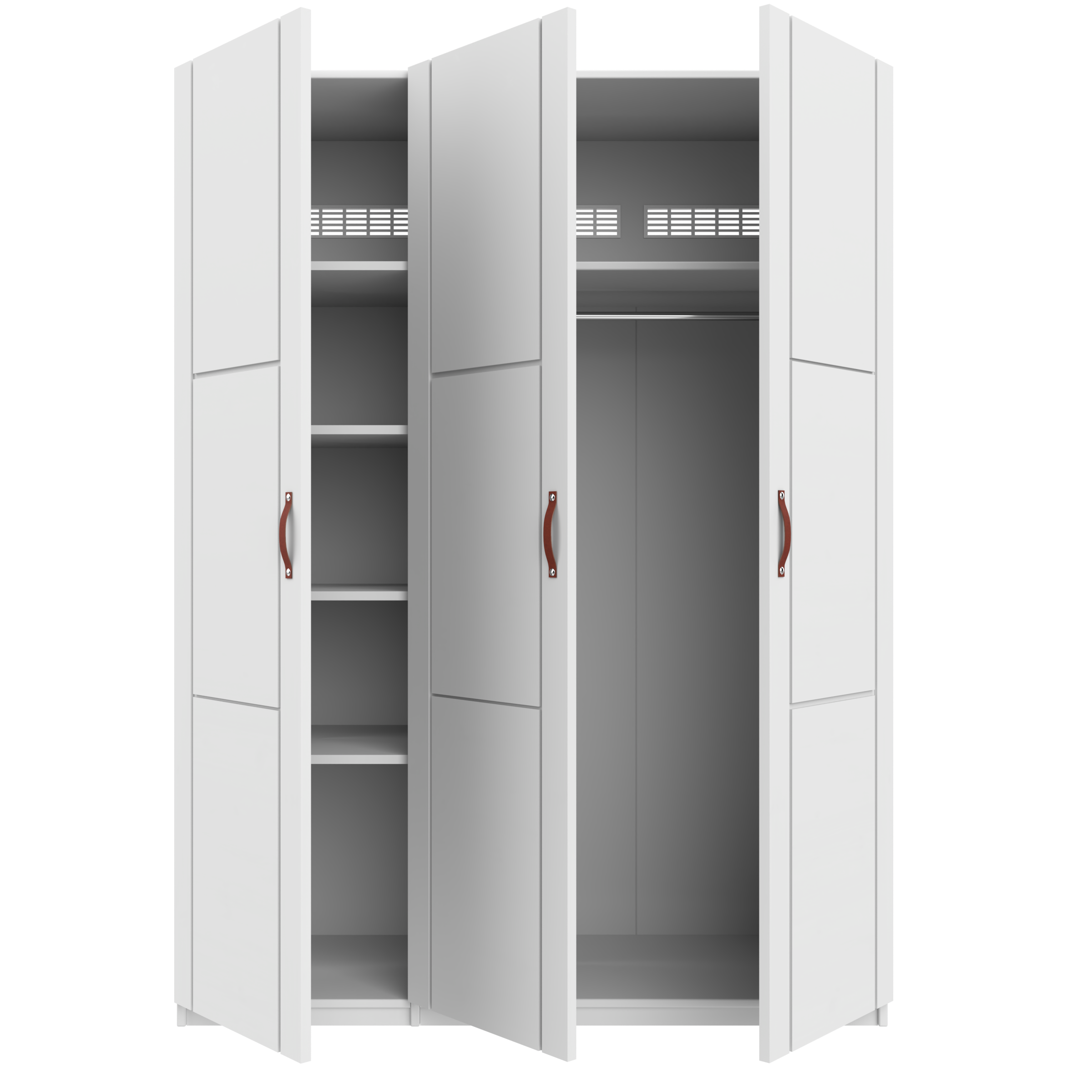 Lifetime Kleiderschrank mit 3 Türen, Einlegeböden und Kleiderstange, 150 cm