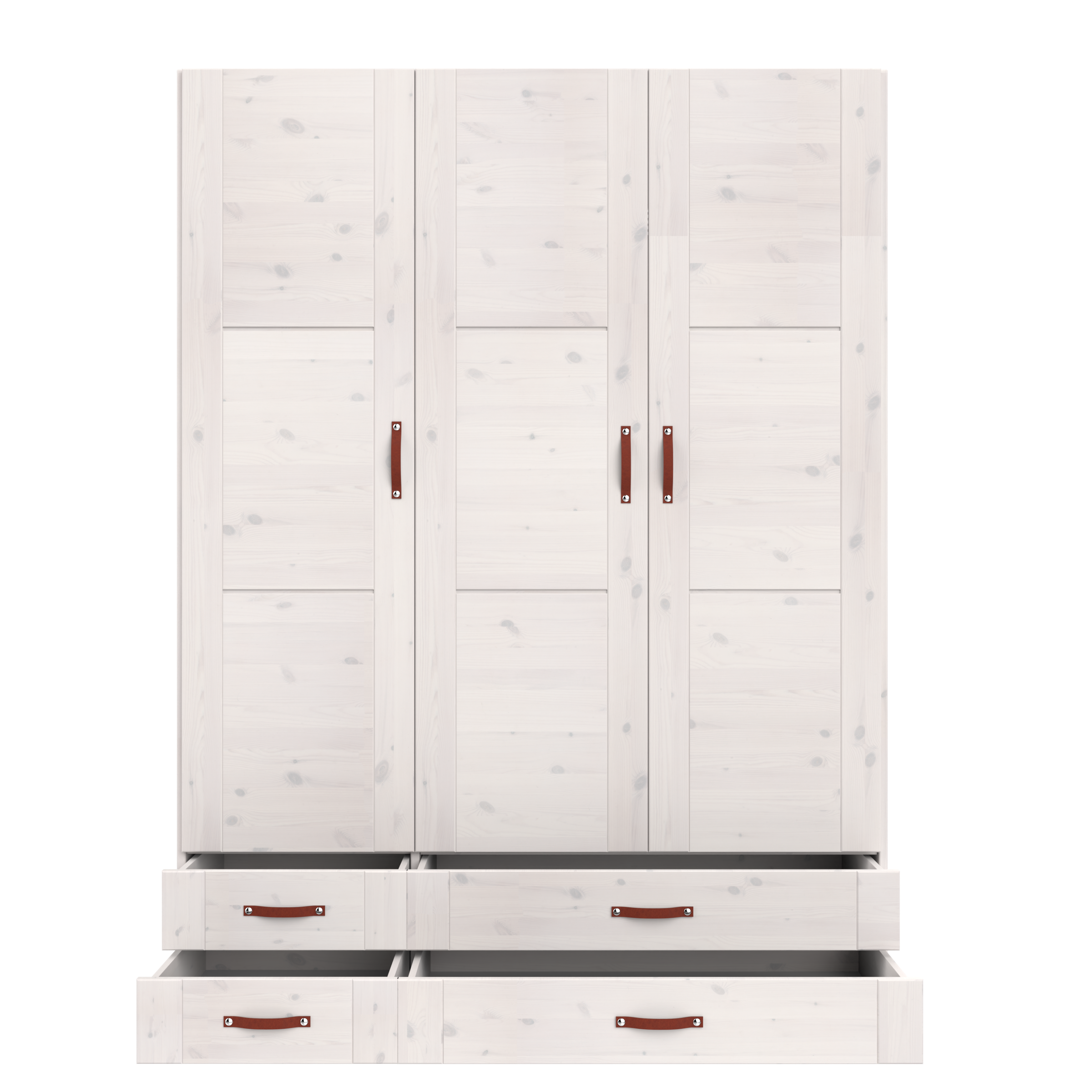 Lifetime Kleiderschrank mit 3 Türen, Einlegeböden, Kleiderstange und Schubladen, 150 cm