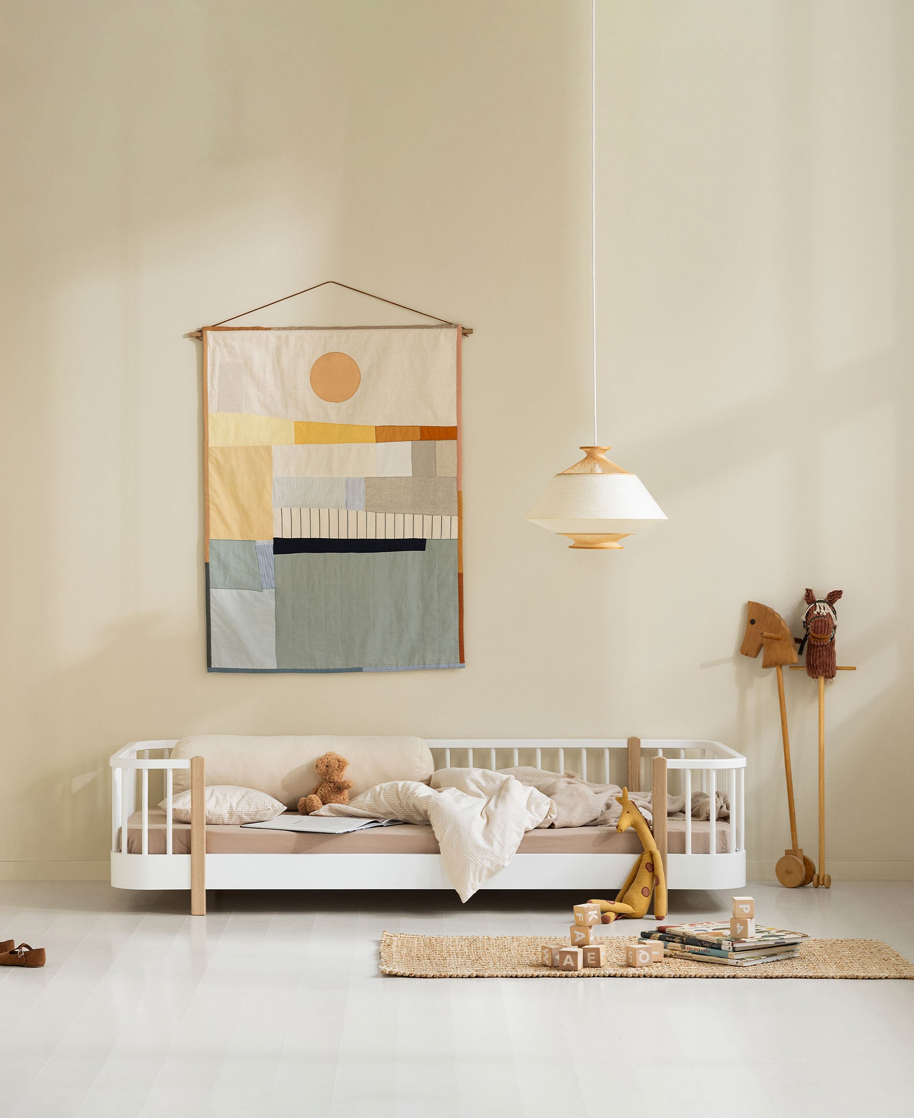 Oliver Furniture Wood Original Bodenbett, weiß/Eiche