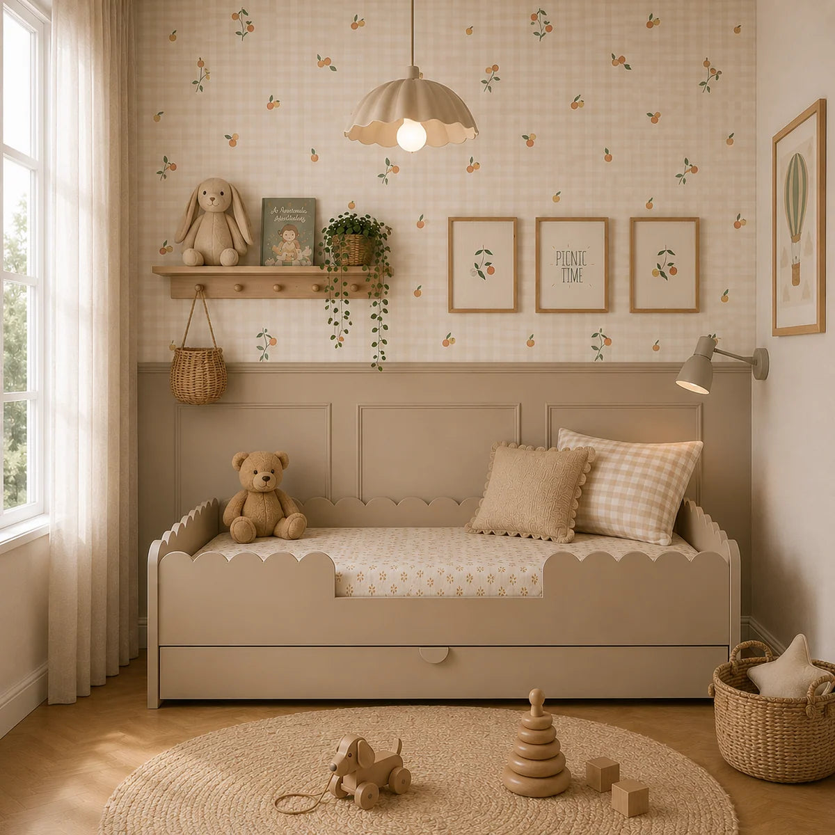 Bellamy Bodenbett 80x160 cm Book Nook, creme