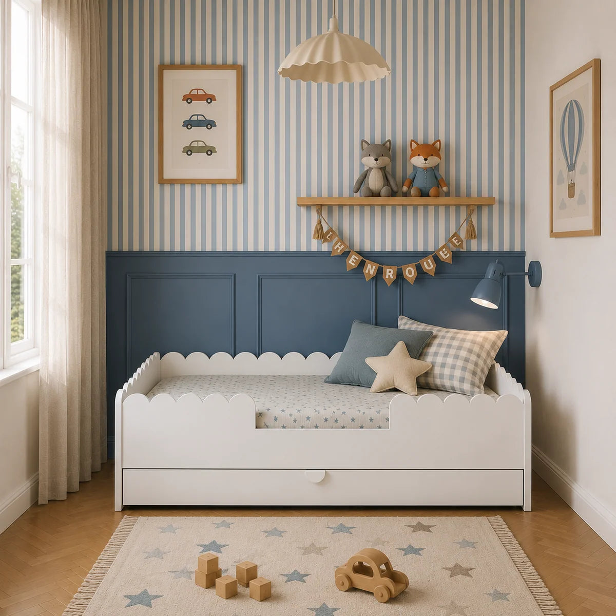 Bellamy Bodenbett 80x160 cm Book Nook, weiß