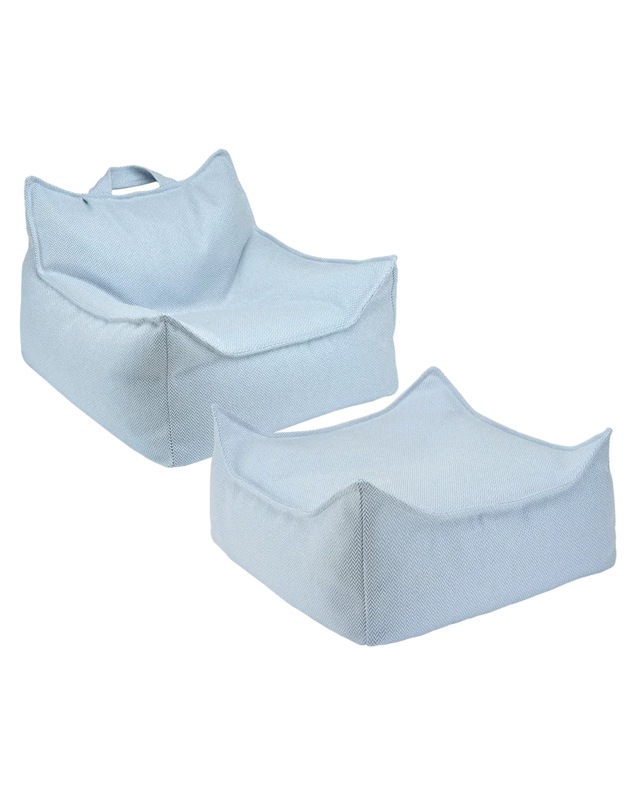 Wigiwama Outdoor Set - Sitzsack & Ottomane, Azure