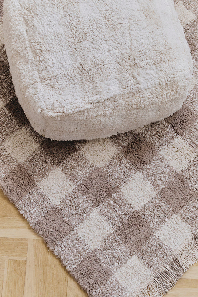 Lorena Canals waschbarer Teppich Vichy, Marron