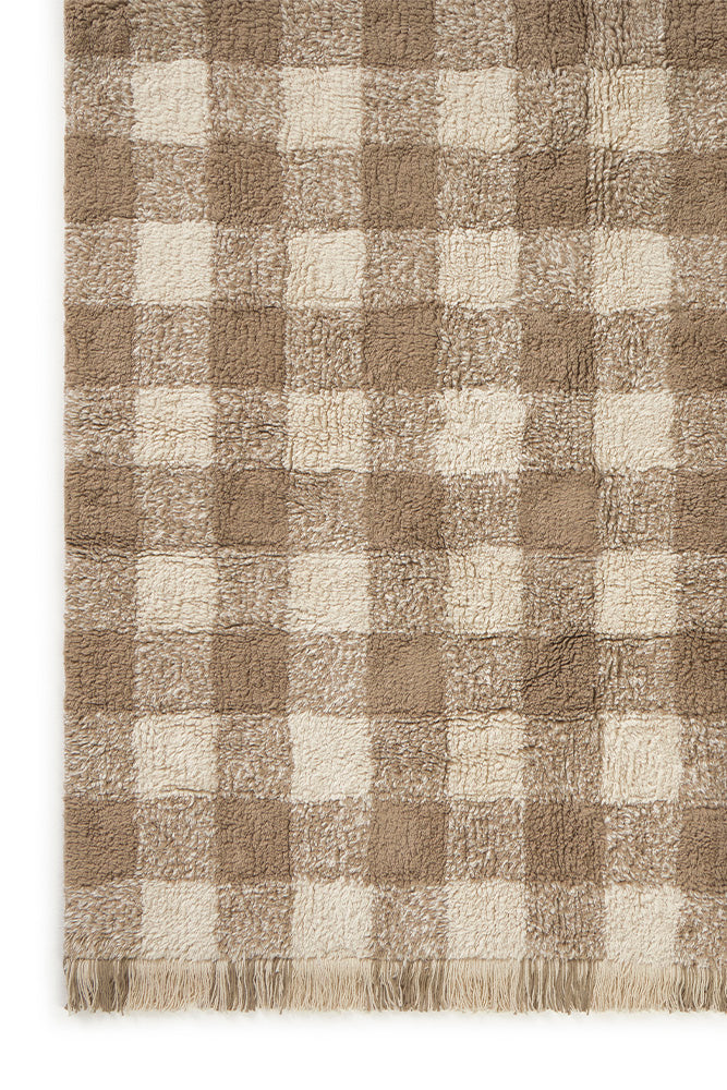 Lorena Canals waschbarer Teppich Vichy, Marron