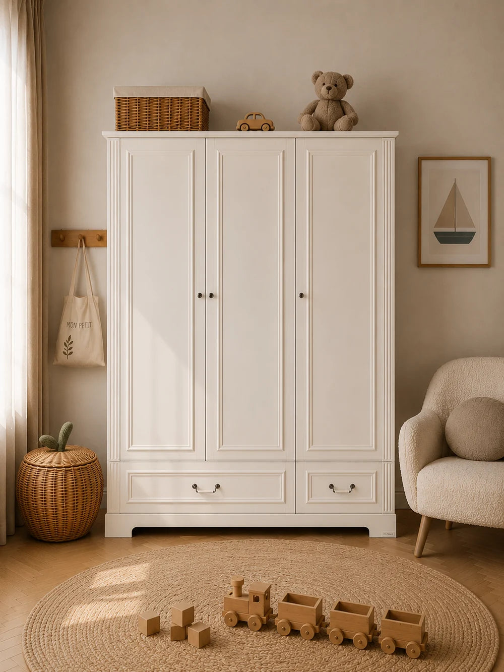 Bellamy 3-türiger Kleiderschrank Ines, weiß