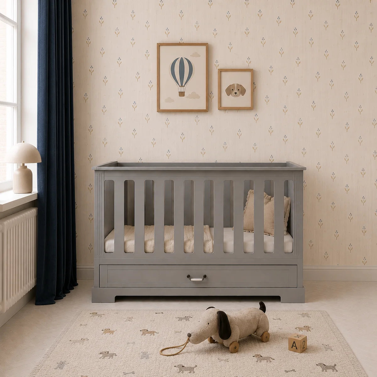 Bellamy Babybett 70x140 cm Ines, grau