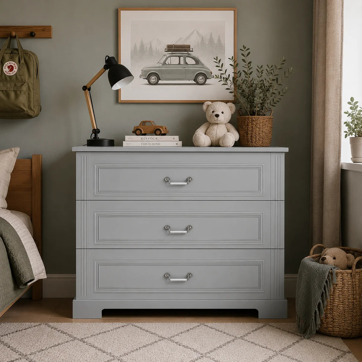 Bellamy Kommode mit 3 Schubladen Ines, grau