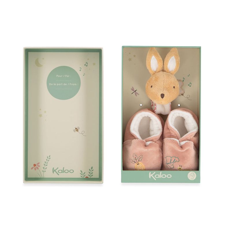 Kaloo Geschenk-Set Schuhe & Rassel-Armband, Hase