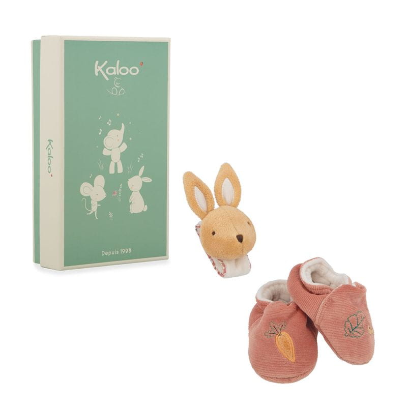 Kaloo Geschenk-Set Schuhe & Rassel-Armband, Hase