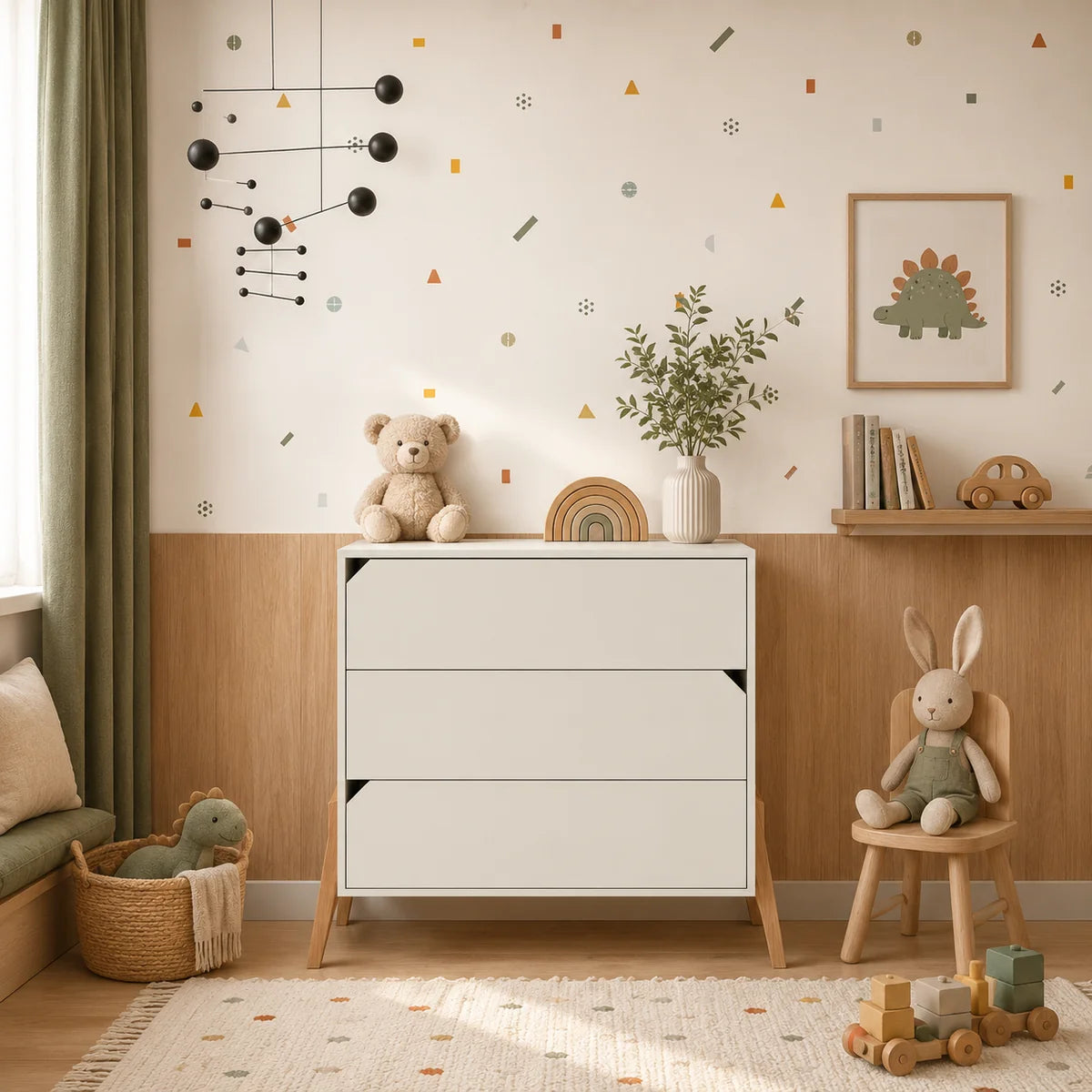 Bellamy Kommode mit 3 Schubladen Lotta, creme