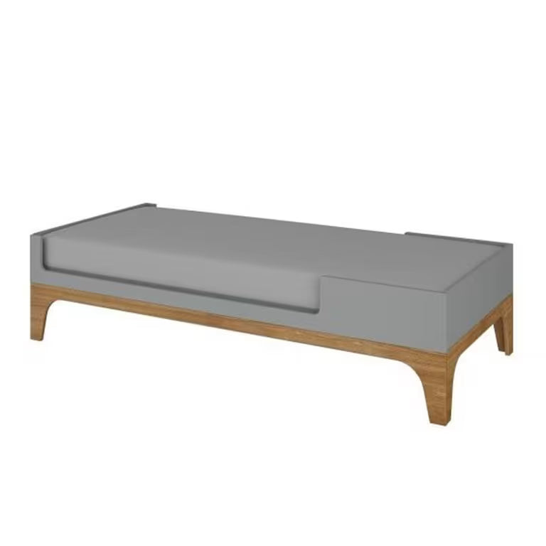 Bellamy multifunktionales Gitterbett UP! 70x120 cm/mit Umbau zum Kinderbett, grau