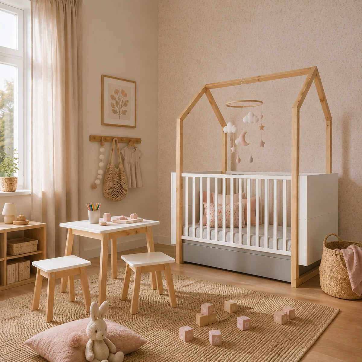 Bellamy Babybett 70x140 cm Pinette, inkl. Umbauset zum Kinderbett