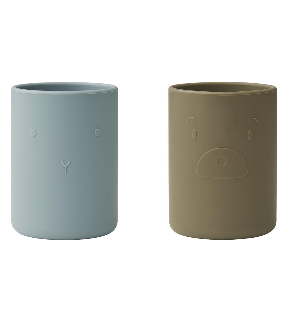 Liewood Silikon-Becher Ethan 2er-Pack, blue fog/khaki mix