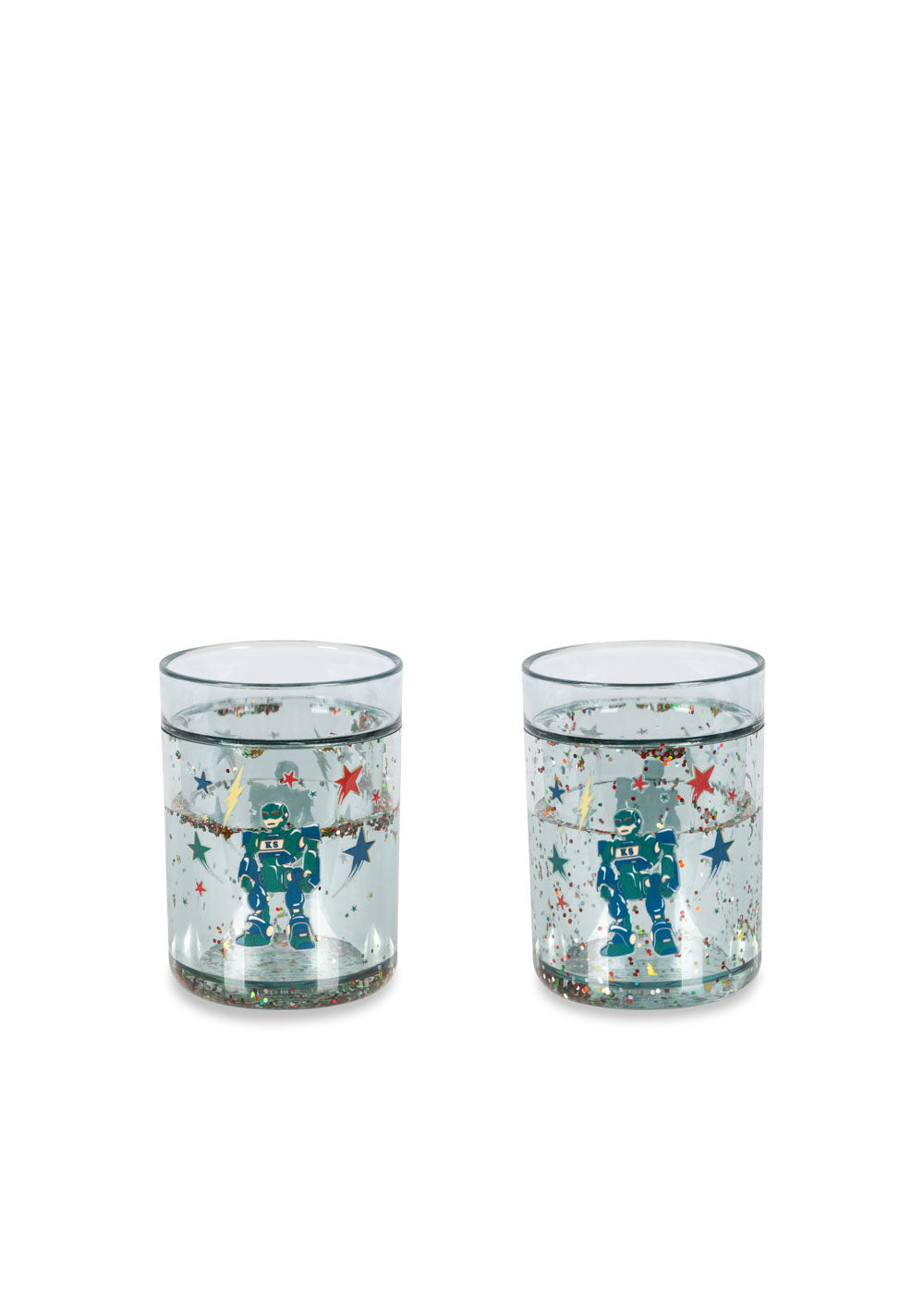 Konges Sløjd Glitzerbecher 2er-Pack, hero robot