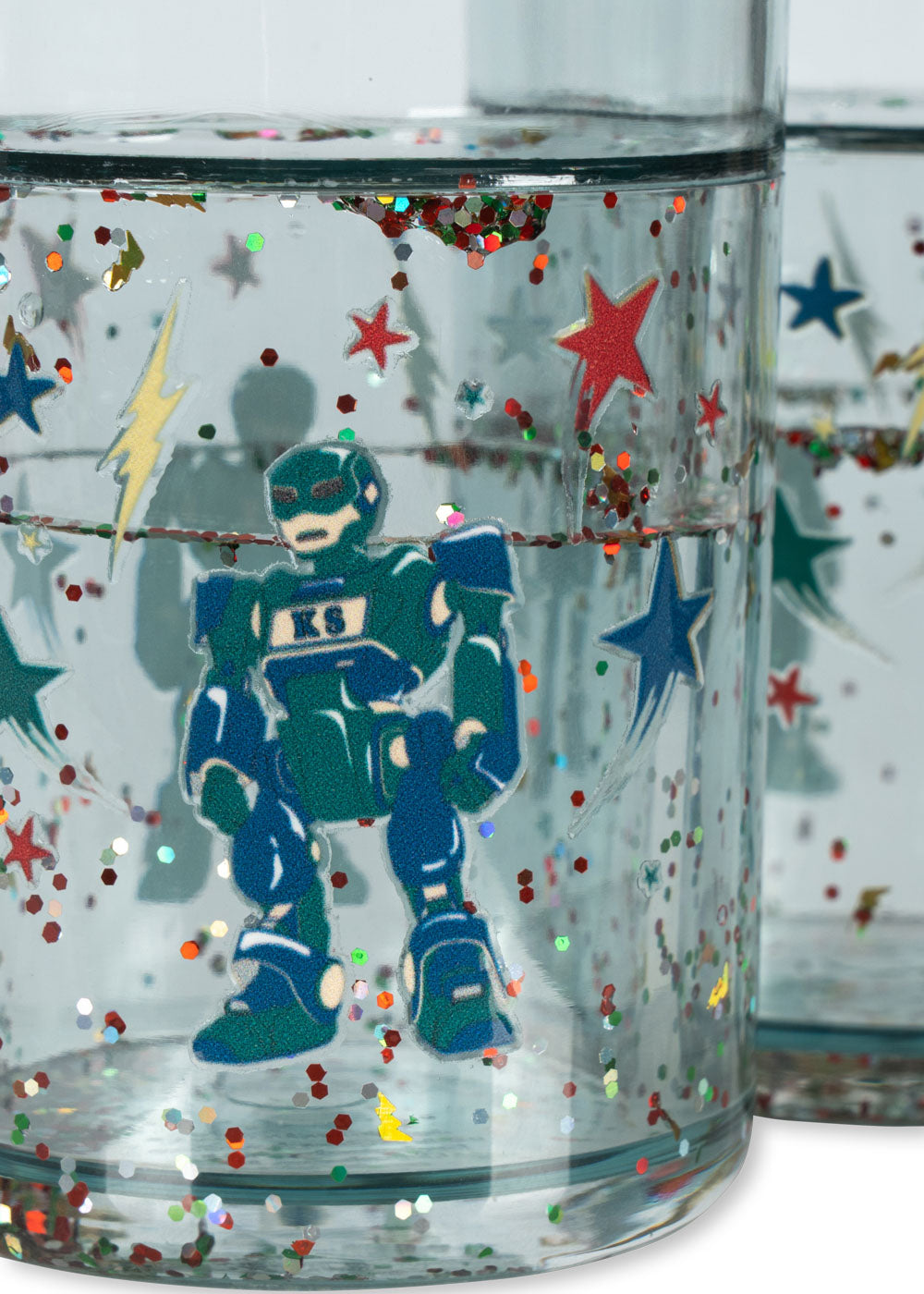 Konges Sløjd Glitzerbecher 2er-Pack, hero robot
