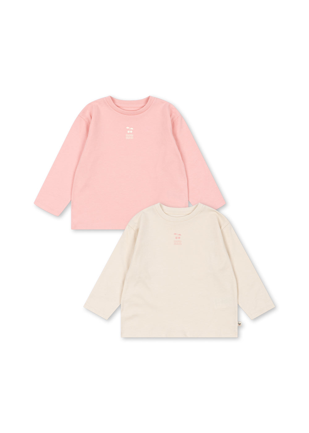 Konges Sløjd Langarm Shirts 2er Pack, pink dolphin/antique white