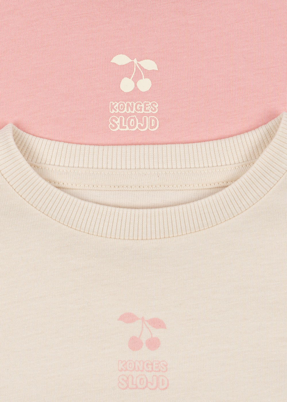Konges Sløjd Langarm Shirts 2er Pack, pink dolphin/antique white
