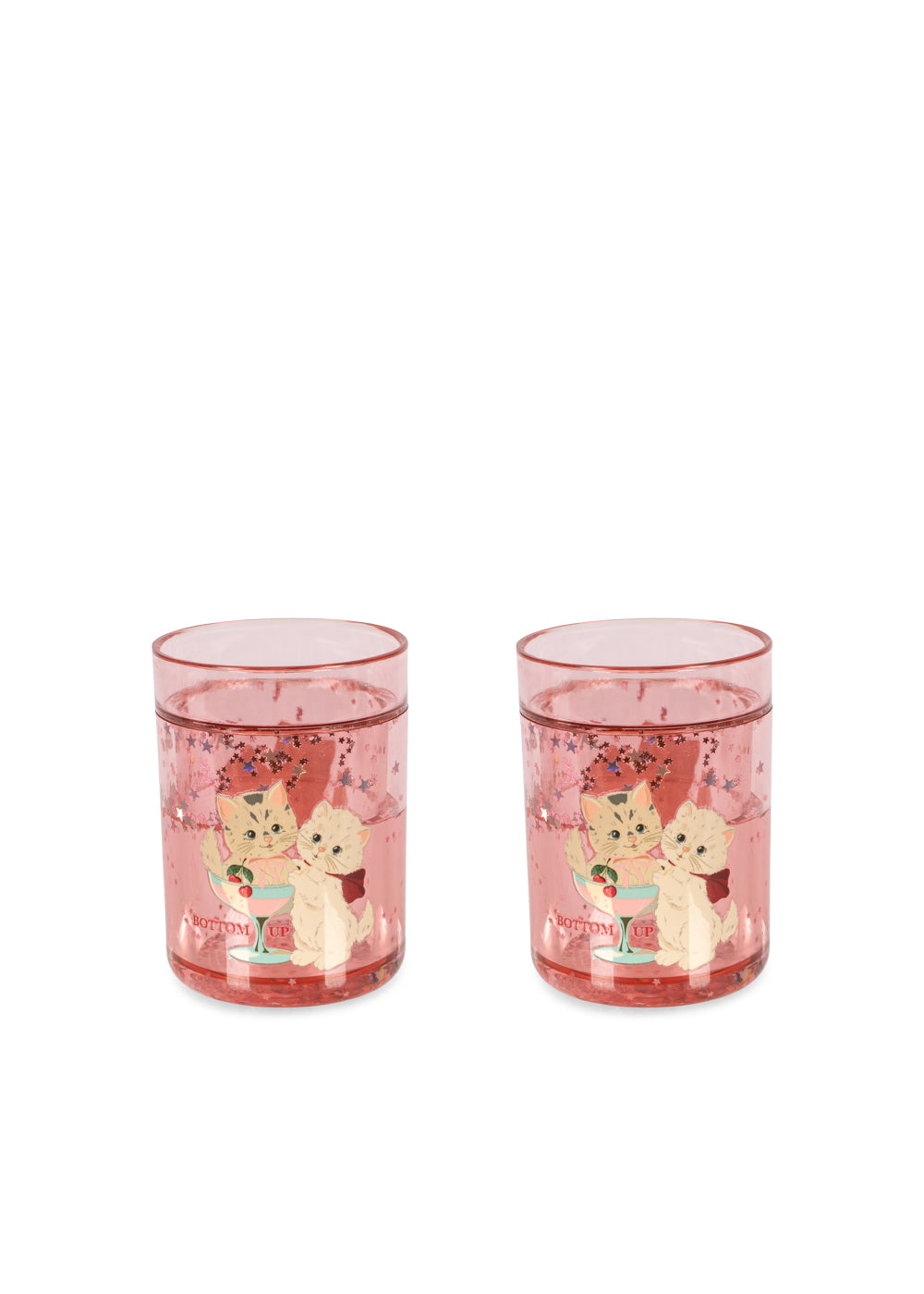 Konges Sløjd Glitzerbecher 2er-Pack, rose cat