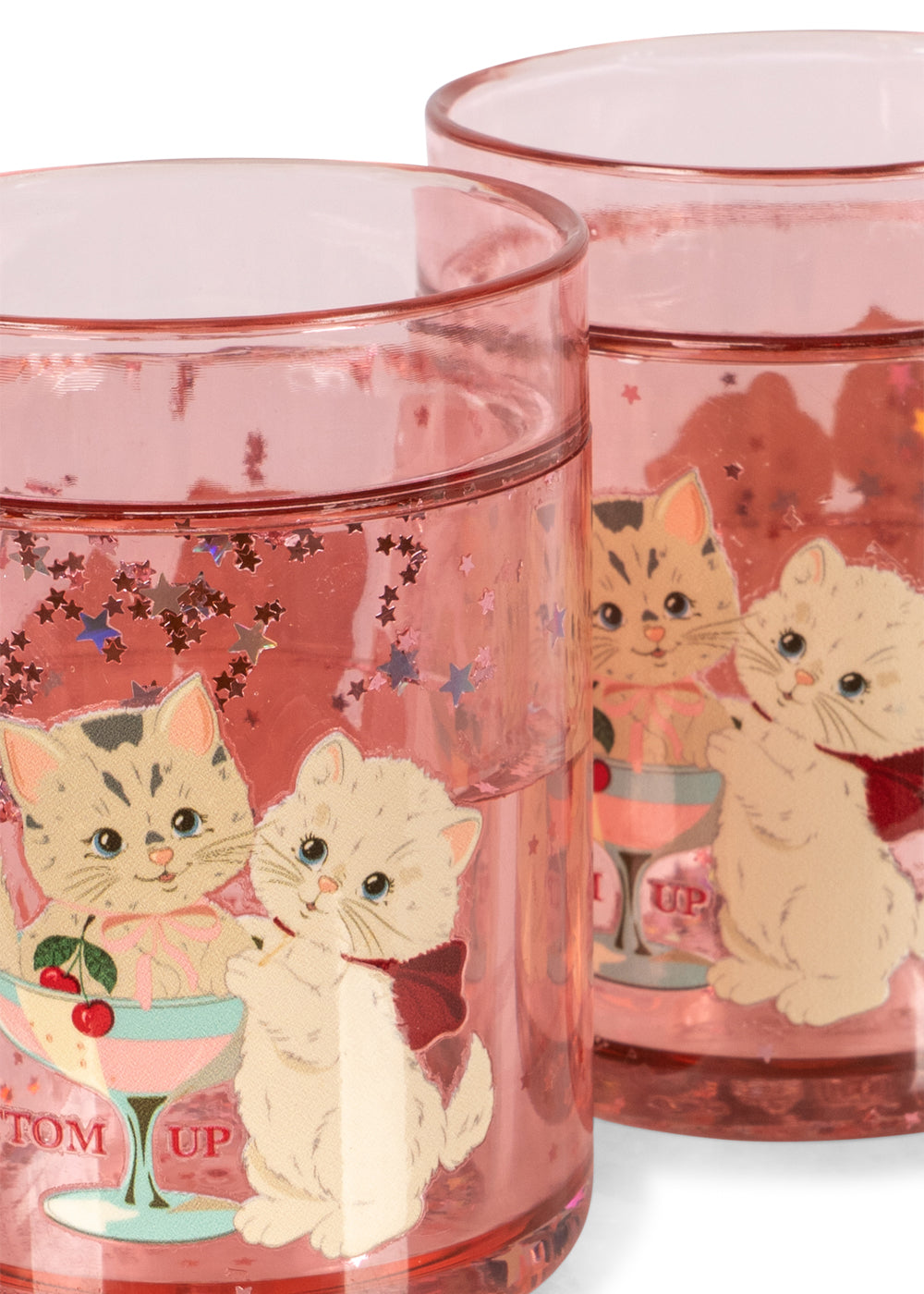 Konges Sløjd Glitzerbecher 2er-Pack, rose cat
